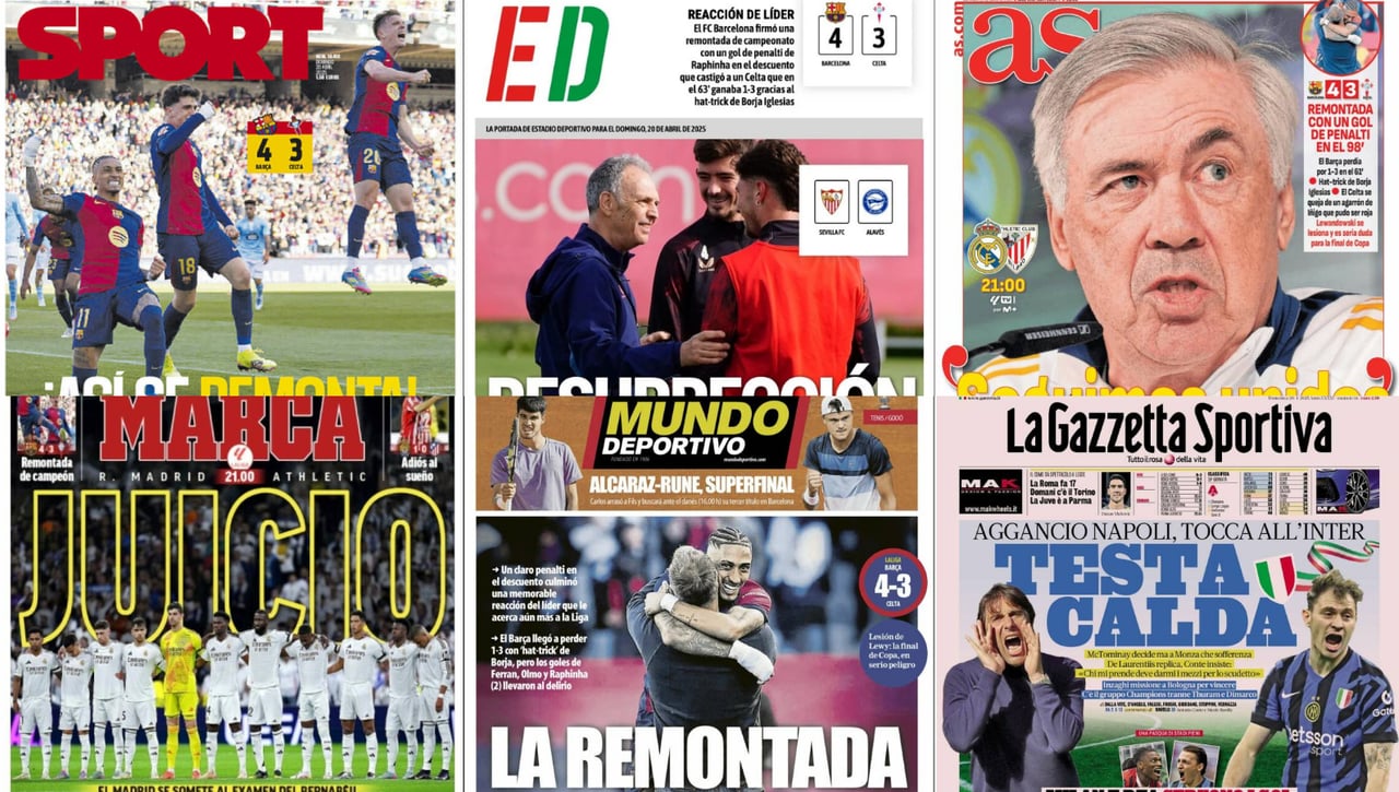 Juicio para el Real Madrid, la polémica remontada del Barcelona, Carlos Alcaraz... así vienen las portadas