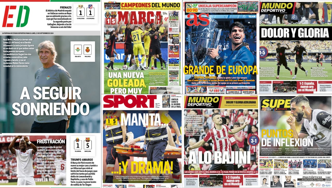Un Barça imparable, Ter Stegen, Rodri, Carlos Alcaraz, Unicaja… Así vienen las portadas