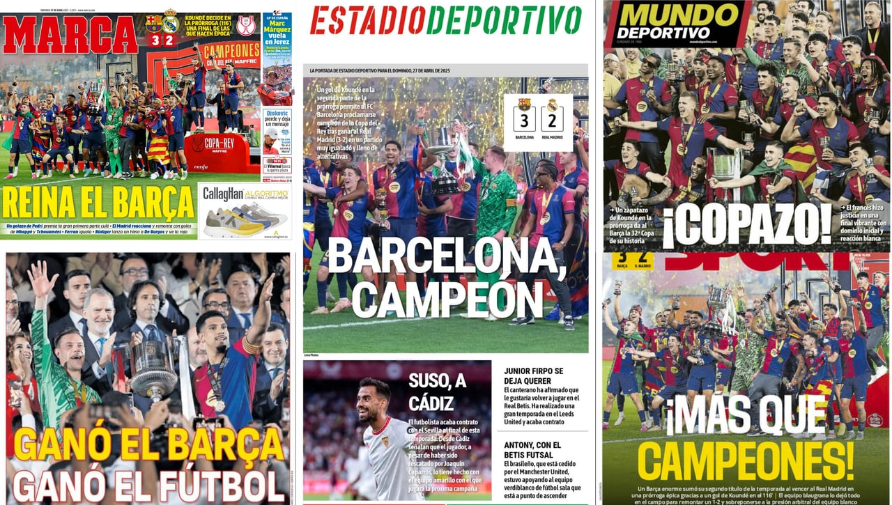 El campeón Barça y Koundé, protagonista en las portadas