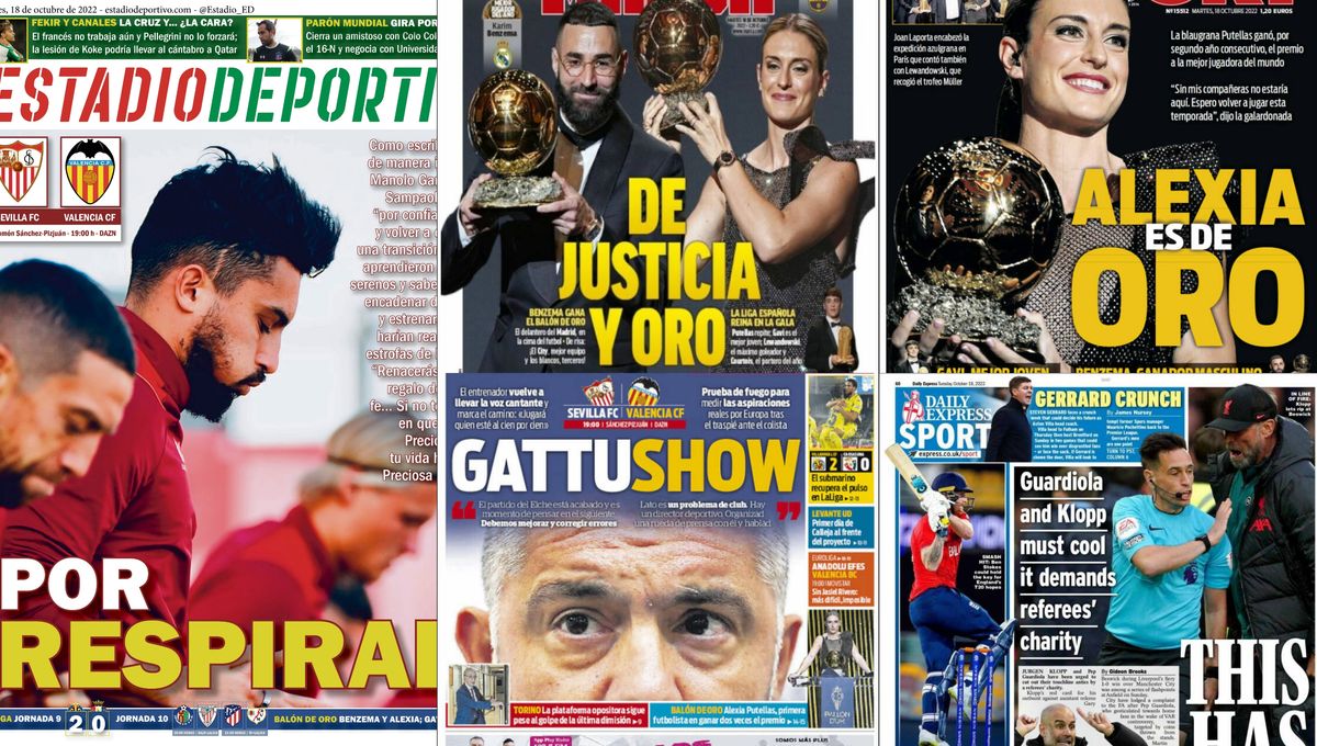 El Sevilla-Valencia, Benzema, Alexia Putellas, Gavi... Así vienen las portadas