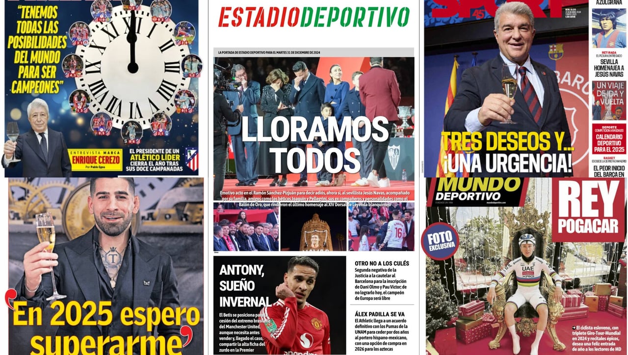 El último adiós a Jesús Navas, el sueño del Betis es Antony, el problemón de Laporta... Así vienen las portadas