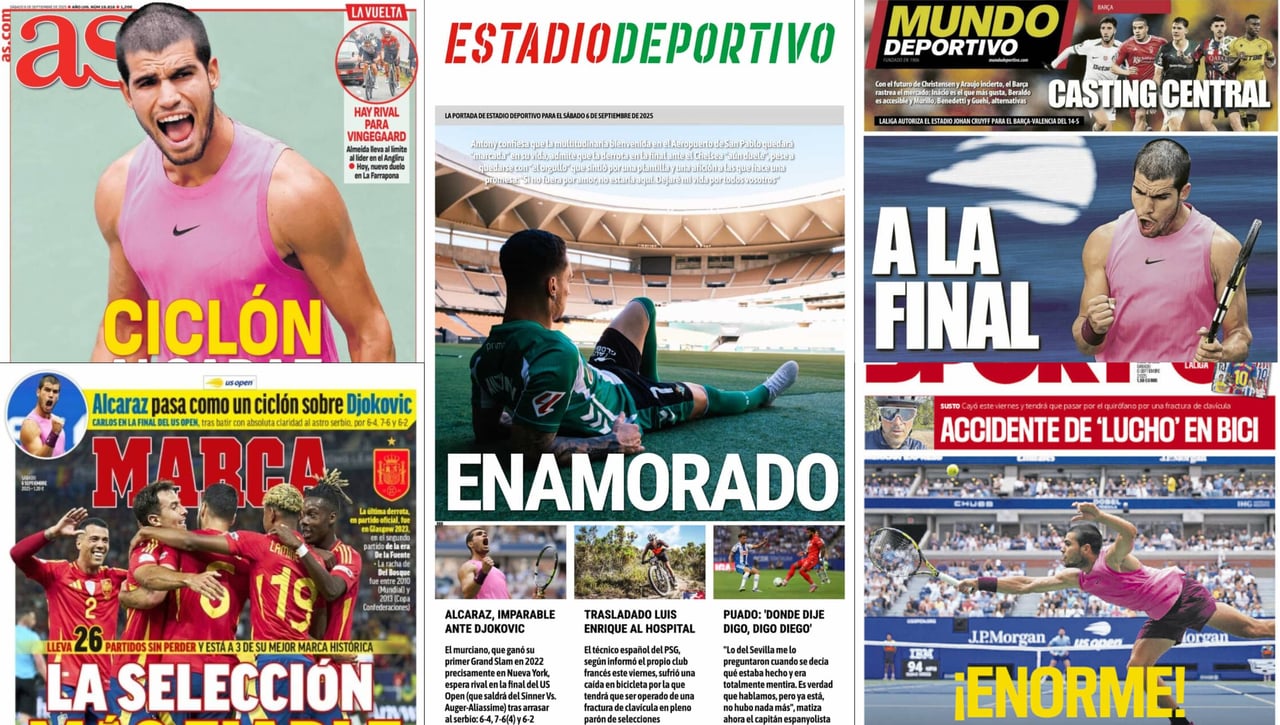 La declaración de amor de Antony, el 'ciclón' Alcaraz, la racha de España... Así vienen las portadas