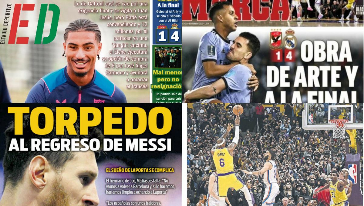La 'ganga' Badé, el torpedo Messi y el rey LeBron, los protagonistas de las portadas