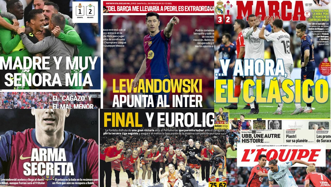 La locura del Betis, el aviso del Real Madrid, Lewandowski... Así vienen las portadas de hoy