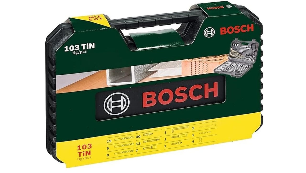 Consigue este maletín de 103 piezas para taladrar y atornillar al 39% de descuento