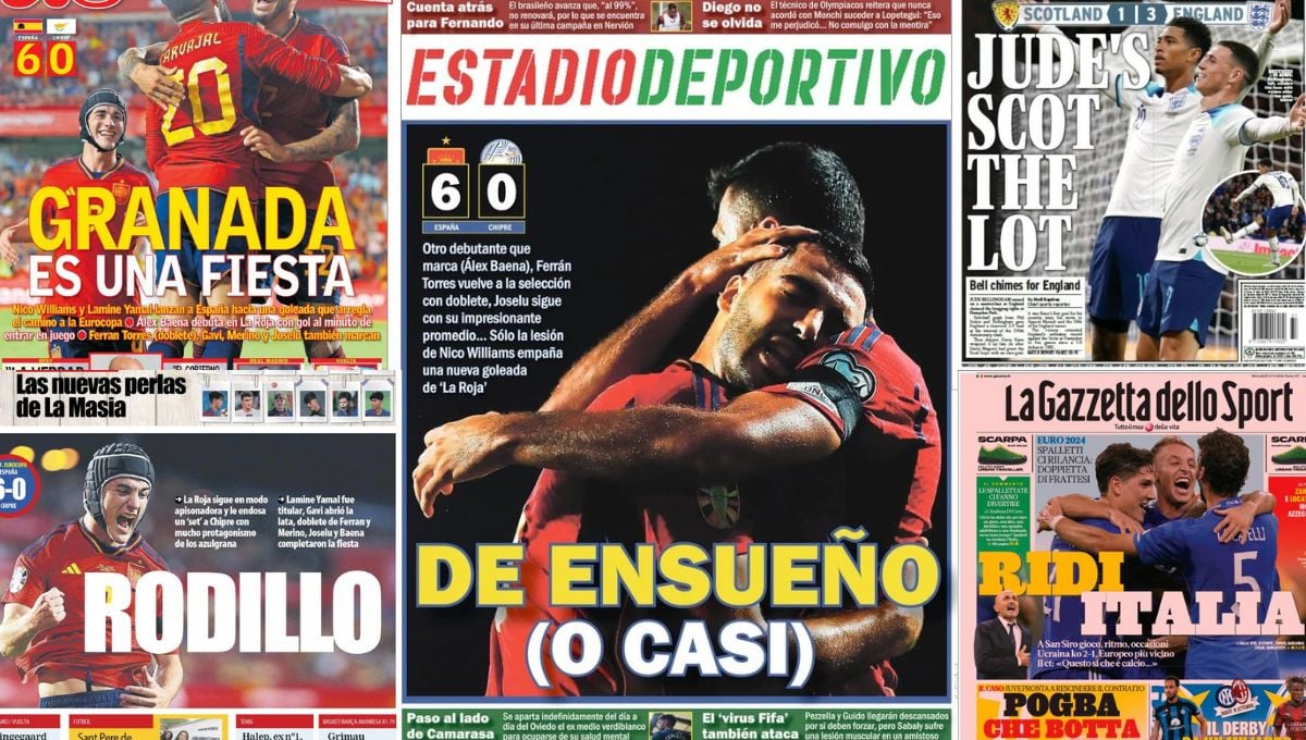 El 'set' de España, Camarasa, Fernando Reges, Sabaly, Bellingham... así llegan las portadas