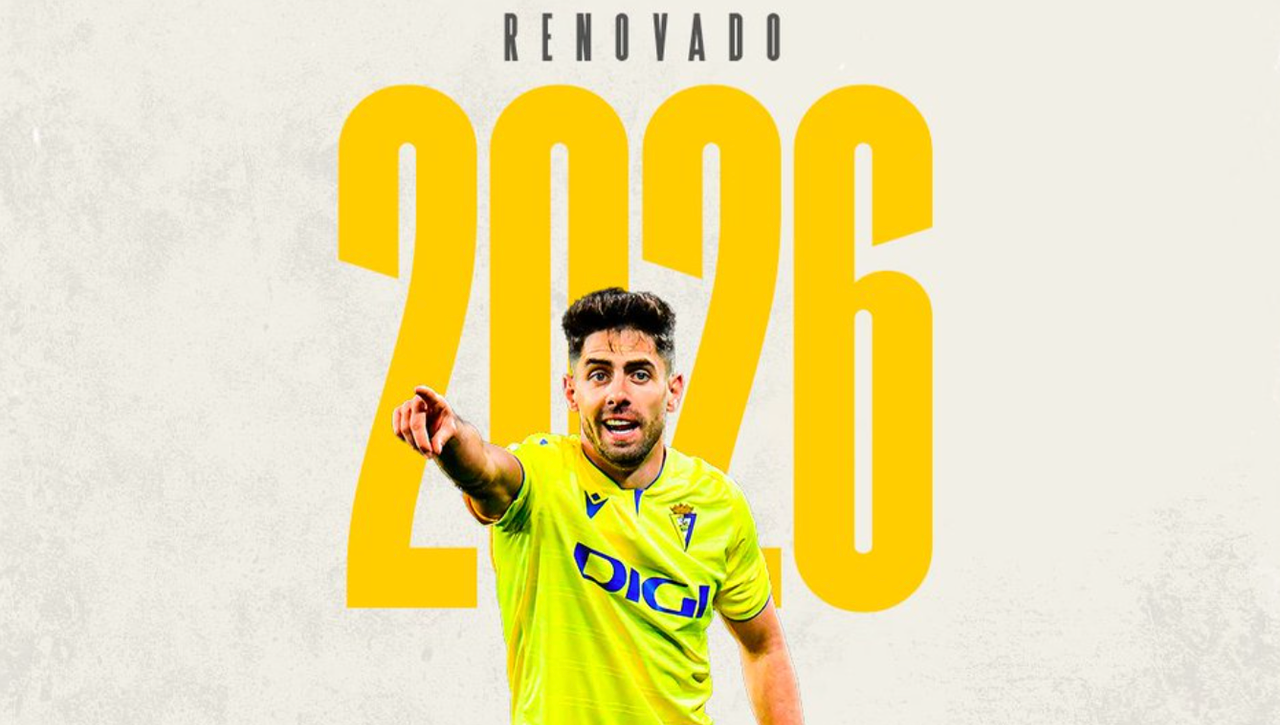 El Cádiz anuncia la renovación de Rubén Sobrino hasta 2026