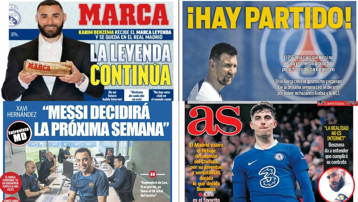 Benzema y Messi agitan el mercado de fichajes en las portadas de este viernes...