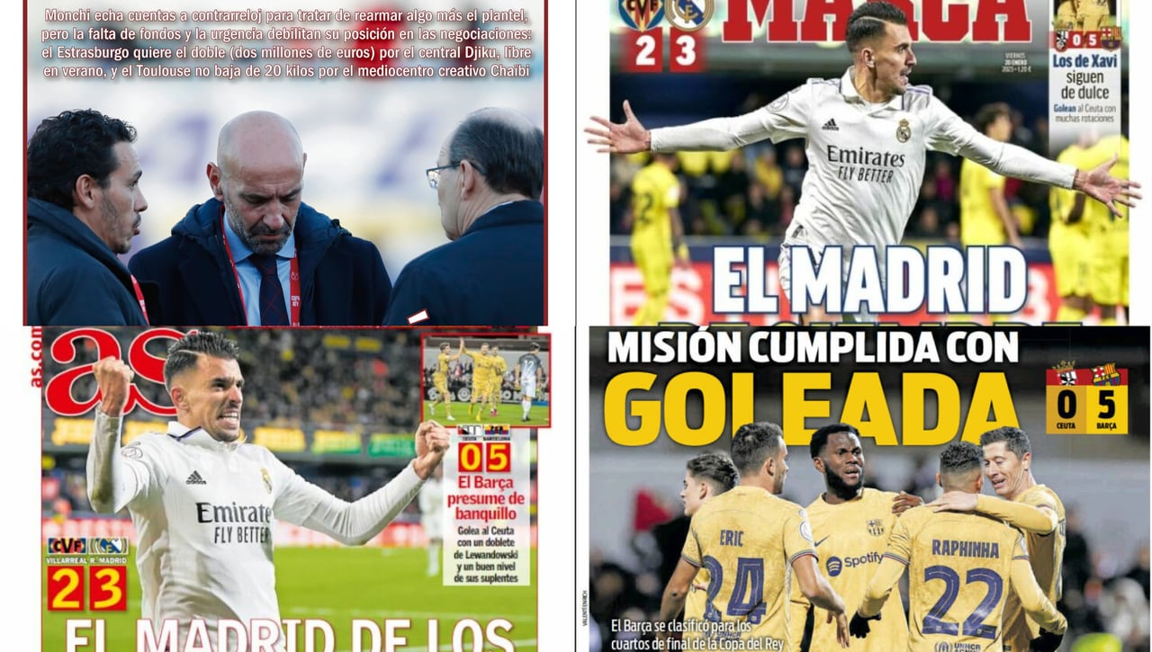 Un sorteo de Copa terrorífico, Monchi busca soluciones y Lainez, un destino... Así vienen las portadas