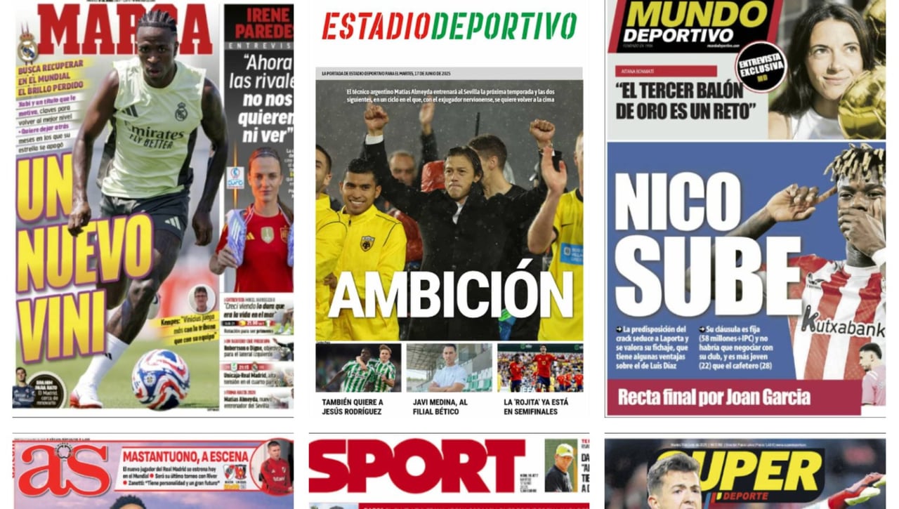 Ambición de la mano de Almeyda, el Real Madrid se prepara para el Mundial de Clubes, el fichaje de Nico Williams... Así vienen las portadas