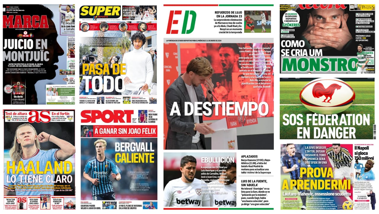 Rakitic, Haaland, Fornals, Bergvall, Rafa Mir, Gyökeres... las portadas del miércoles 31 de enero de 2024