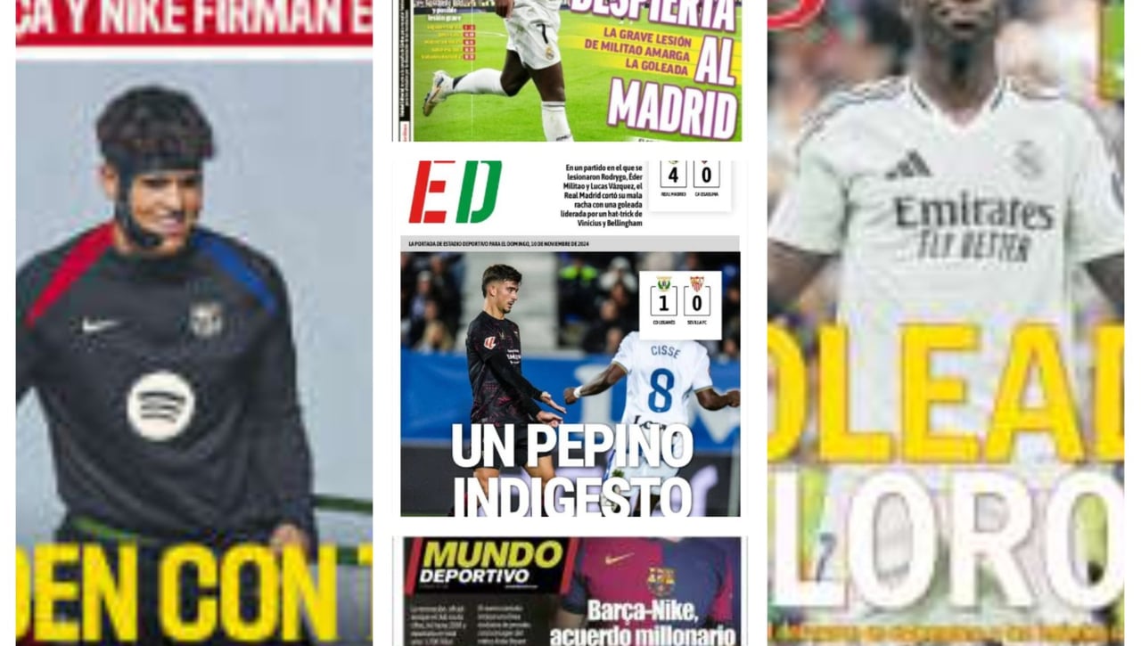 El Sevilla se hunde en Butarque, Vinicius se reencuentra en el Bernabéu, el peor local contra el mejor visitante... Así vienen las portadas del día 10 de noviembre de 2024