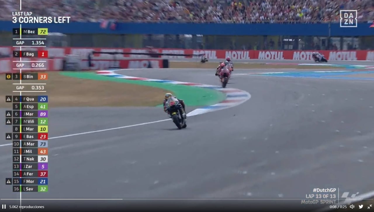 GP Países Bajos de MotoGP: Bezzecchi se lleva la carrera al sprint; Marc Márquez, lejos del 'top-10'