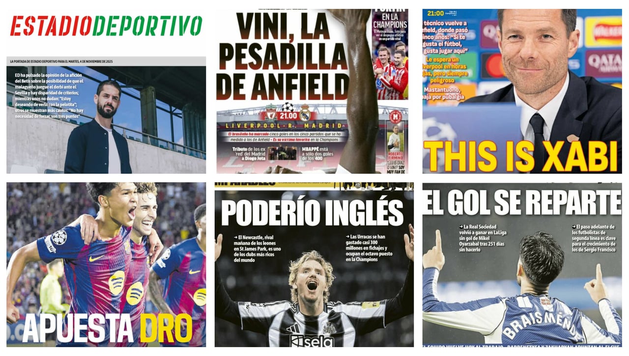 Isco, Batista Mendy, la Champions... así llegan las portadas deportivas de este martes 4 de noviembre de 2025
