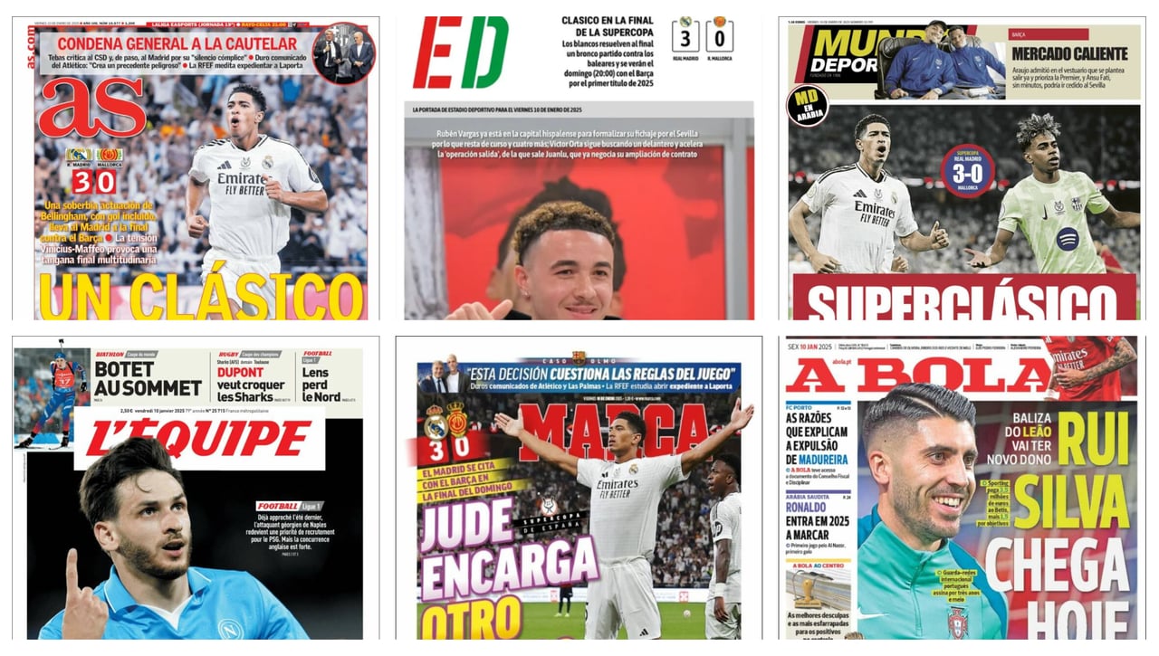 La Supercopa de España, comunicados de clubes por el 'Caso Olmo' y el mercado de fichajes.. así vienen las portadas
