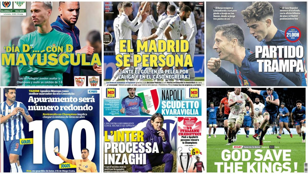 Día D para Sevilla, Almería y Betis, el Madrid se persona, una trampa para el Barça... las portadas del domingo