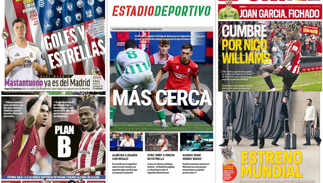Las opciones reales de Antony, al caer Almeyda, Nico Williams se calienta... Así vienen las portadas