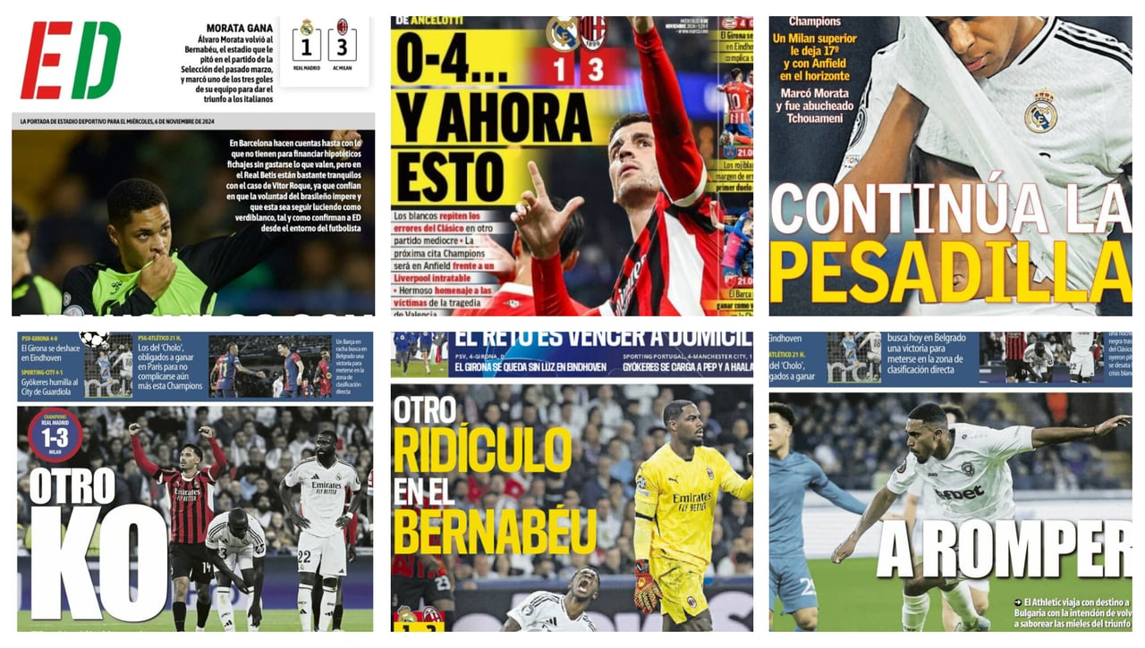 Vitor Roque, Marcao, el tropezón del Real Madrid... así llegan las portadas deportivas del 6 de noviembre