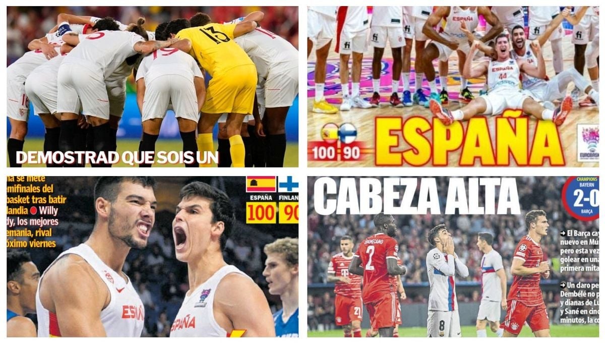 El Sevilla no puede fallar; ambición del Betis por la Champions, España la lía... así llegan las portadas