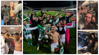 La fiesta del EuroBetis: en el césped, el vestuario, el autobús... y en la Feria de Sevilla