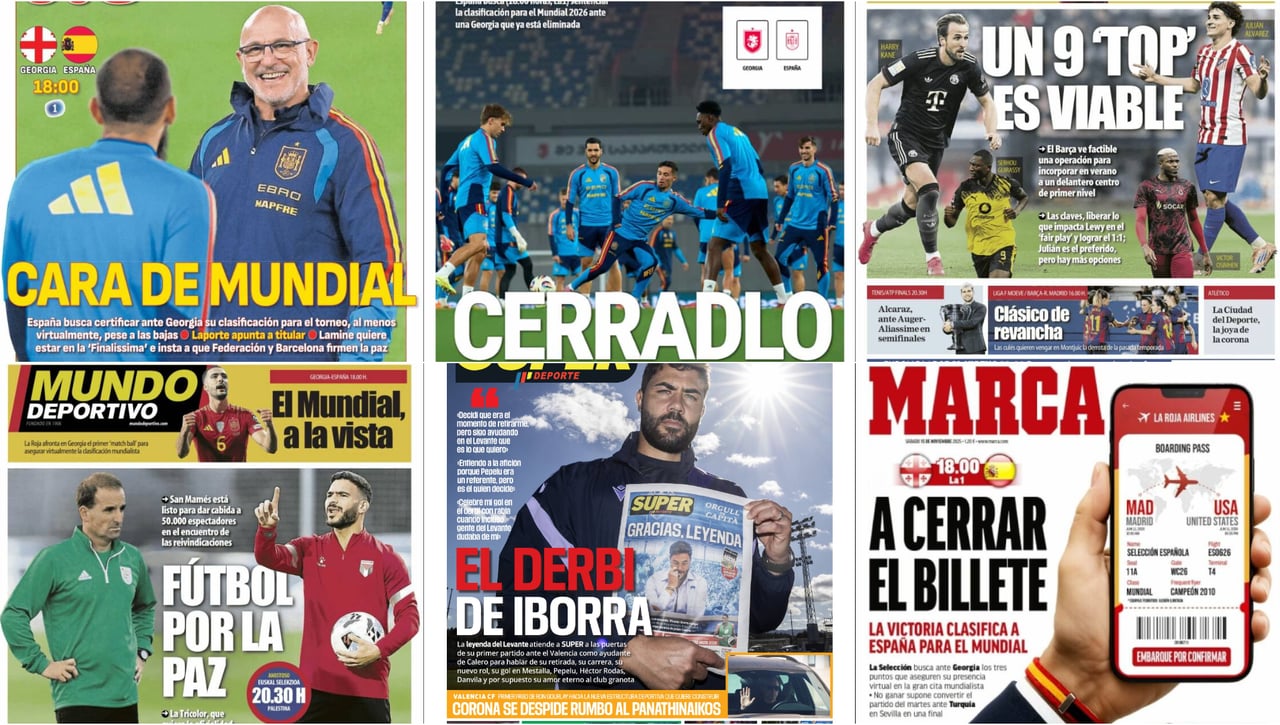La oportunidad de la selección española, el fichaje de Julián Álvarez por el Barça, la solidaridad con Palestina... Así vienen las portadas