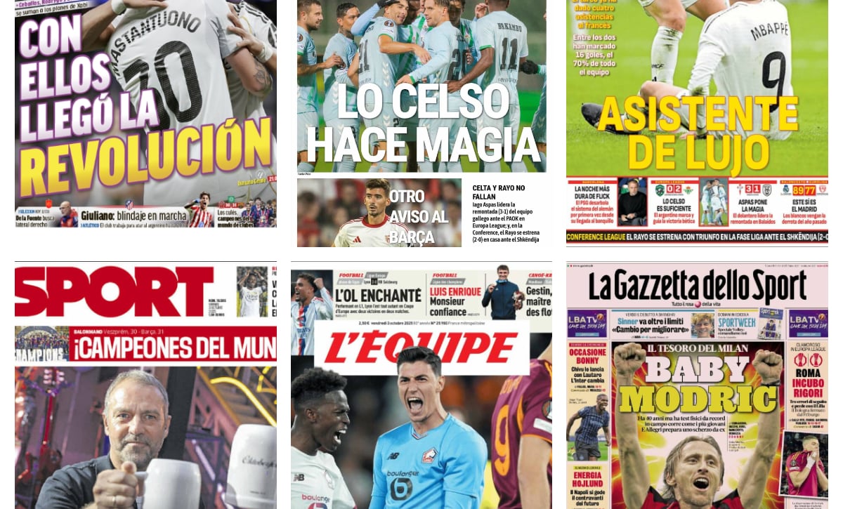 Lo Celso hace magia, Iago Aspas es eterno, el momento de Mbappé... Así vienen las portadas