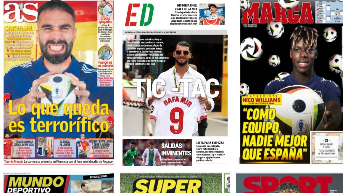 La España de De la Fuente prepara los octavos y salidas en Betis y Sevilla... así vienen las portadas de hoy