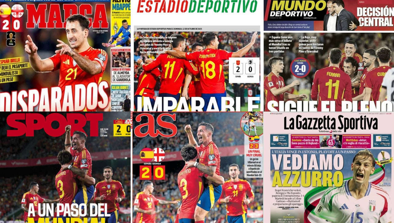 El triunfo de España, la lesión de Mbappé y la última de Pogacar, así vienen las portadas de este domingo 12 octubre de 2025