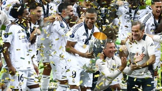 Mbappé debutó con gol y título como madridista; así lo celebró Florentino Pérez