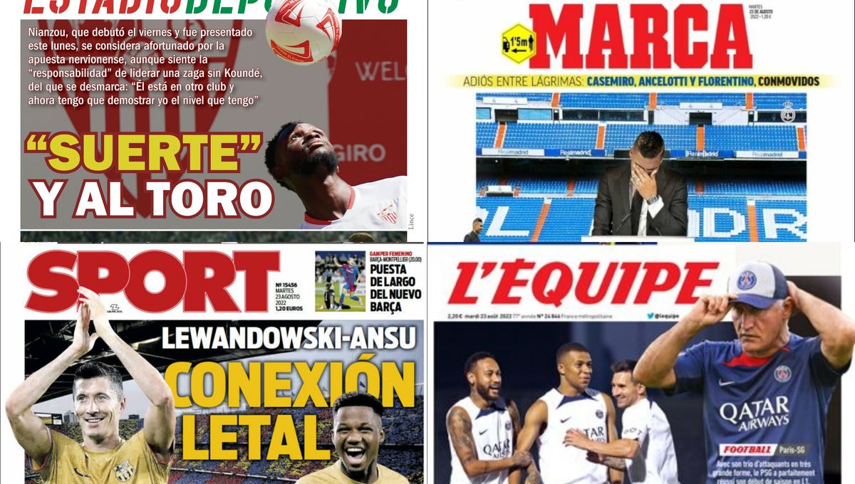 Nianzou, la operación salida del Betis, Casemiro, la pareja Fati-Lewandowski... Así vienen las portadas