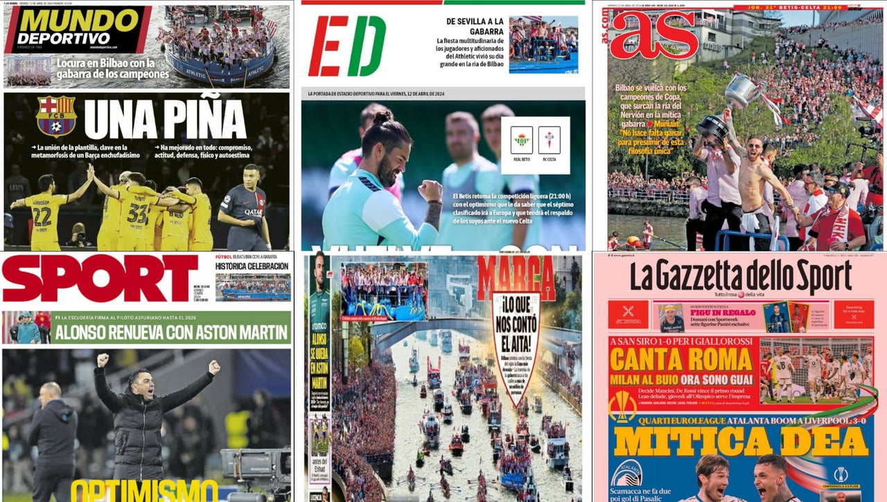 El nuevo portero del Sevilla, el futuro confirmado de Fernando Alonso, el Athletic y la Gabarra... así vienen las portadas