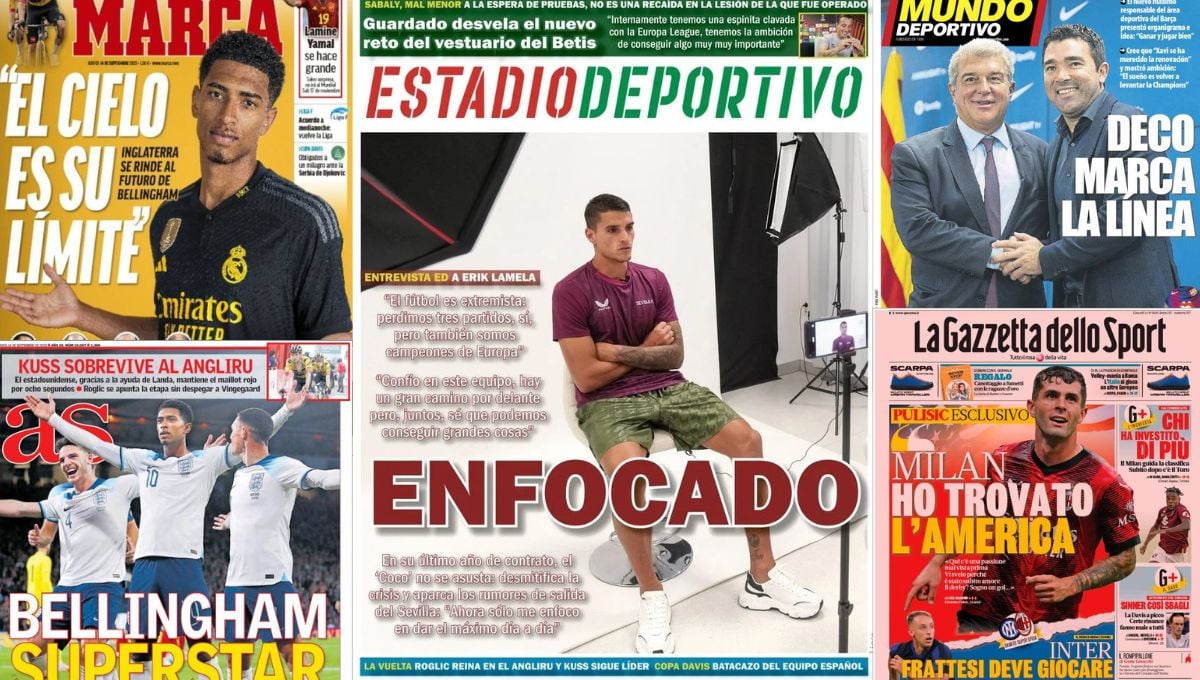 La ambición de Erik Lamela, el objetivo del Betis, Bellingham, Deco, Maguire... así llegan las portadas