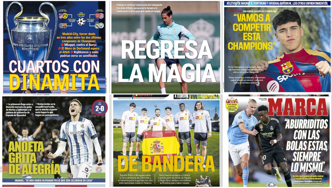 El sorteo de Champions, la lista de España, Isco... Así vienen las portadas