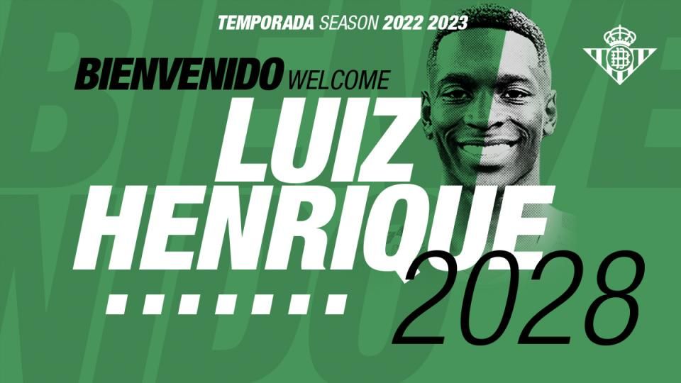 Oficial: Luiz Henrique, nuevo jugador del Real Betis