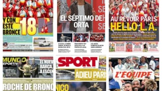 Adiós a los Juegos Olímpicos, las 18 medallas de España, el nuevo portero del Sevilla... Así vienen las portadas del día 12 de agosto