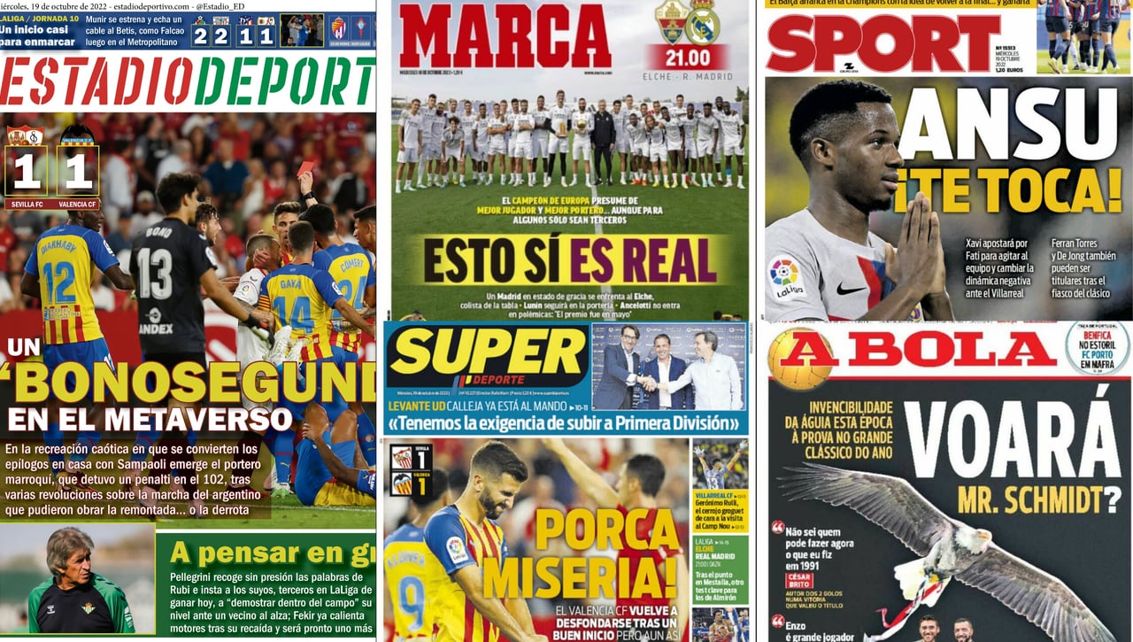 'Un Bonosegundo en el Metaverso', '¡Porca Miseria', '¡Ansu, te toca!'... Así vienen las portadas