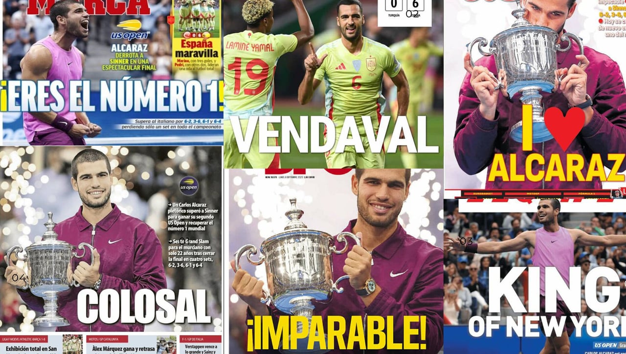La épica de Carlos Alcaraz, el vendaval español, Antony, Alfon... Así vienen las portadas 