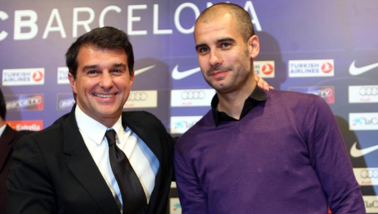 Guardiola y la fiesta de Laporta por LaLiga del Barcelona