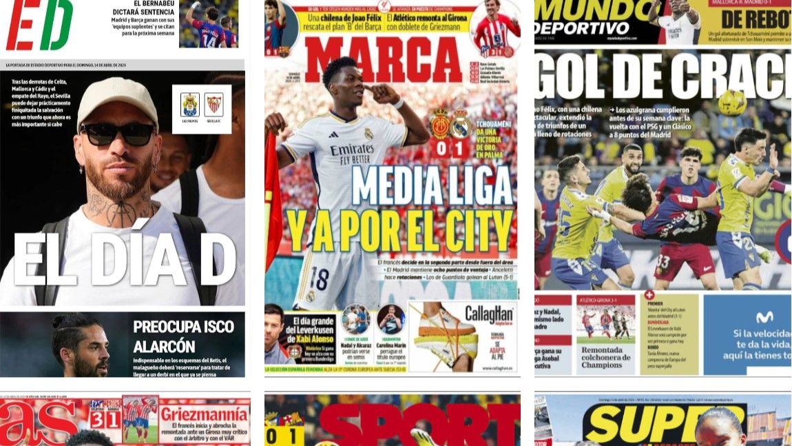 Madrid y Barça, lanzados a El Clásico, jornadón en LaLiga y golazo de Joao Félix... así vienen las portadas hoy