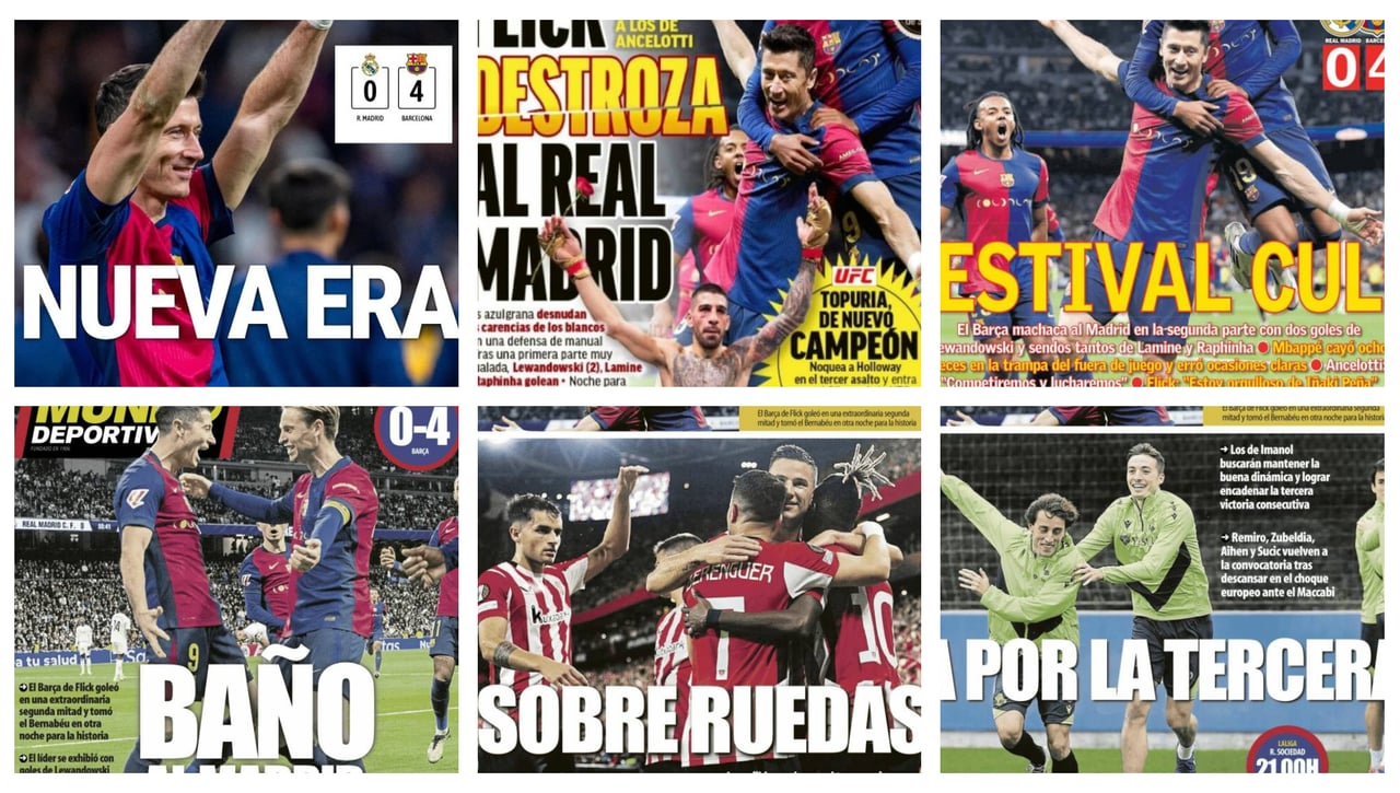 El Clásico, Ilia Topuria, el Betis - Atleti, Nyland... así llegan las portadas de este domingo 27 de octubre