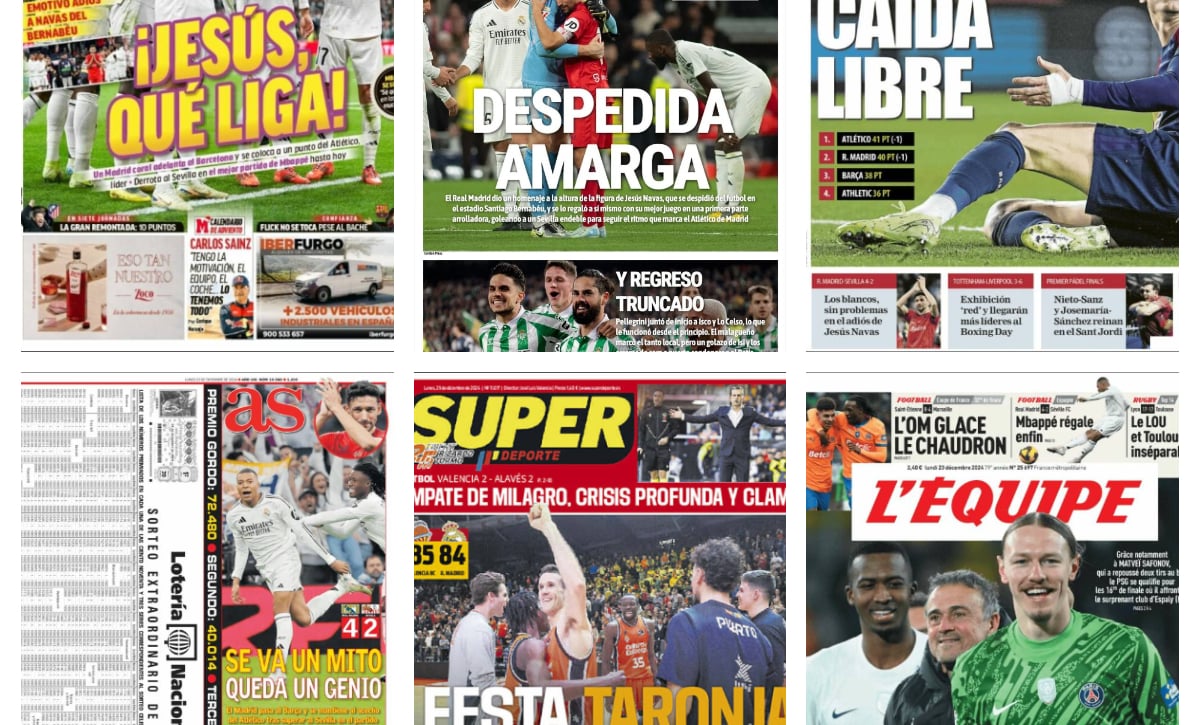 Jesús Navas se retira a lo grande, el Sevilla y el Betis no ganan y LaLiga al rojo vivo... así vienen las portadas de hoy