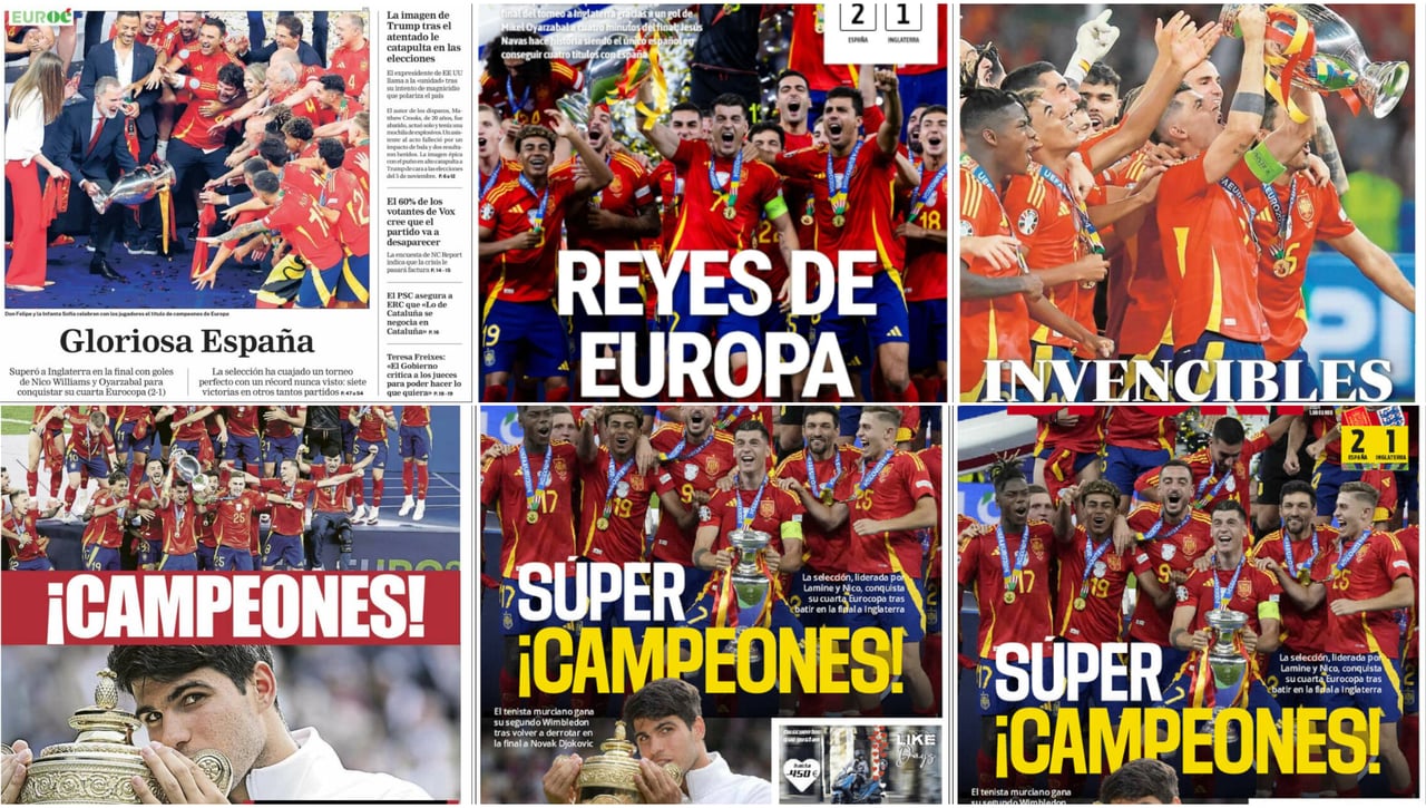 Los 'Reyes de Europa' y Carlos Alcaraz copan todas las portadas de la prensa 