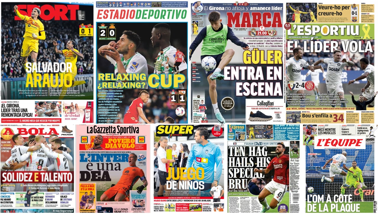 Polémicas Celta - Sevilla y Betis - Mallorca, Girona vuela, Araújo, Güler... portadas del domingo 5 de noviembre