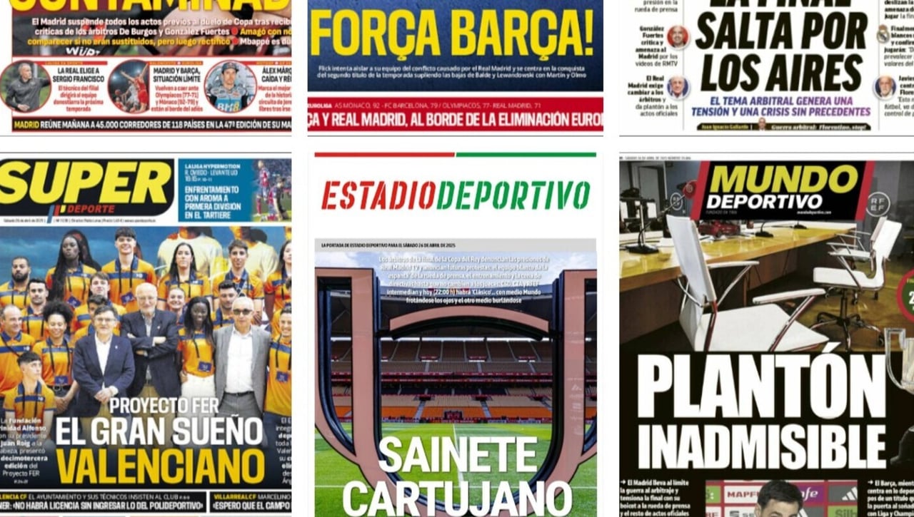 La final de Copa estalla por los árbitros... así vienen las portadas de hoy