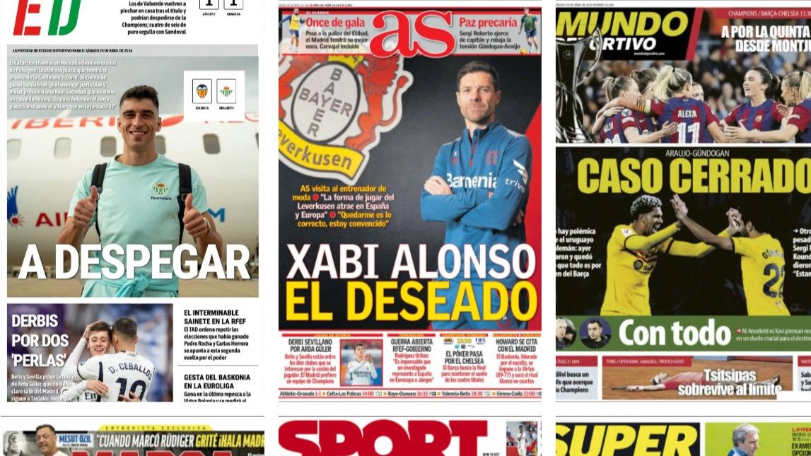 Partido clave por Europa, Nacho y el Madrid, Xabi Alonso... así vienen las portadas hoy