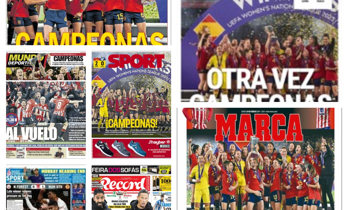 Las campeones invencibles, la final de San Mamés, un Betis en cuadro, el lifting del Barça...las portadas del jueves 29 de febrero de 2024