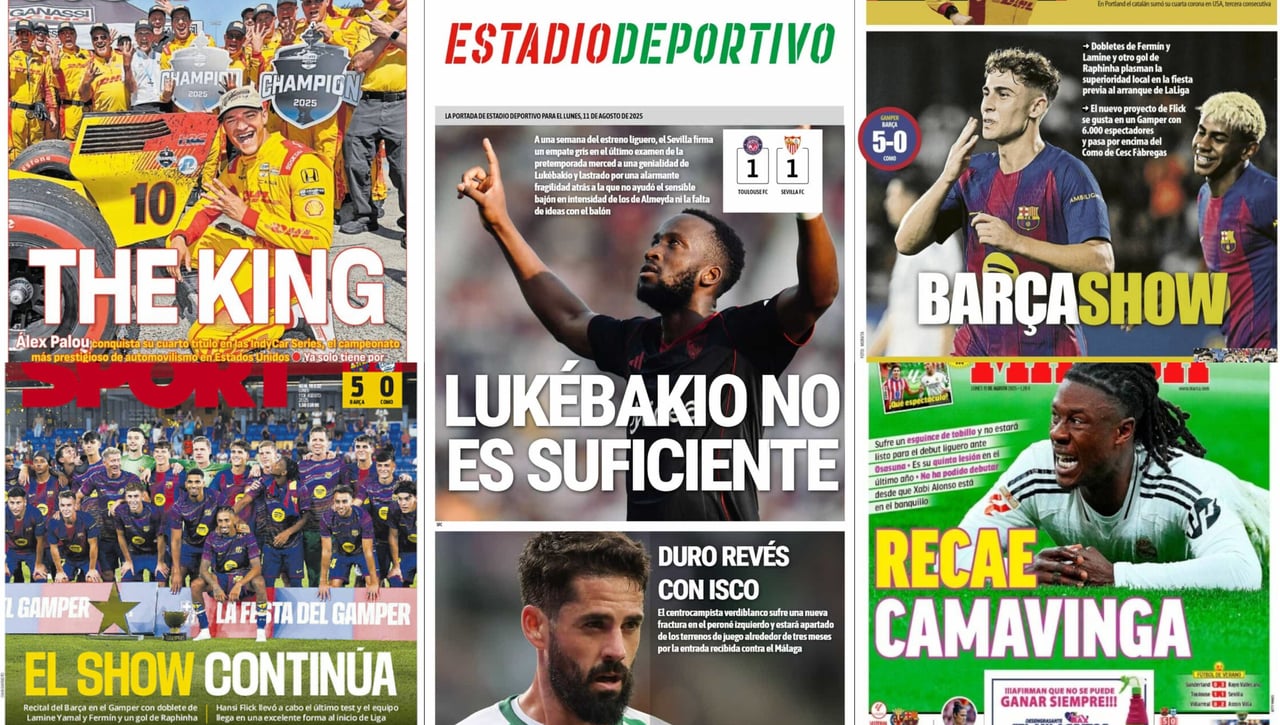 Lukébakio no basta, varapalo para Isco, el Barça se divierte y Palou se corona... Así vienen las portadas del día