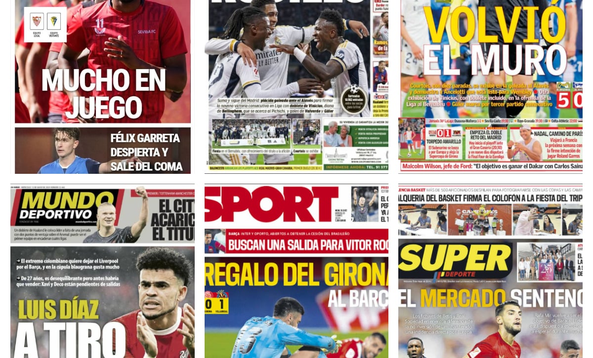 LaLiga, el mercado de fichajes, las buenas noticias sobre Felix Garreta… las portadas de este miércoles, 15 de mayo