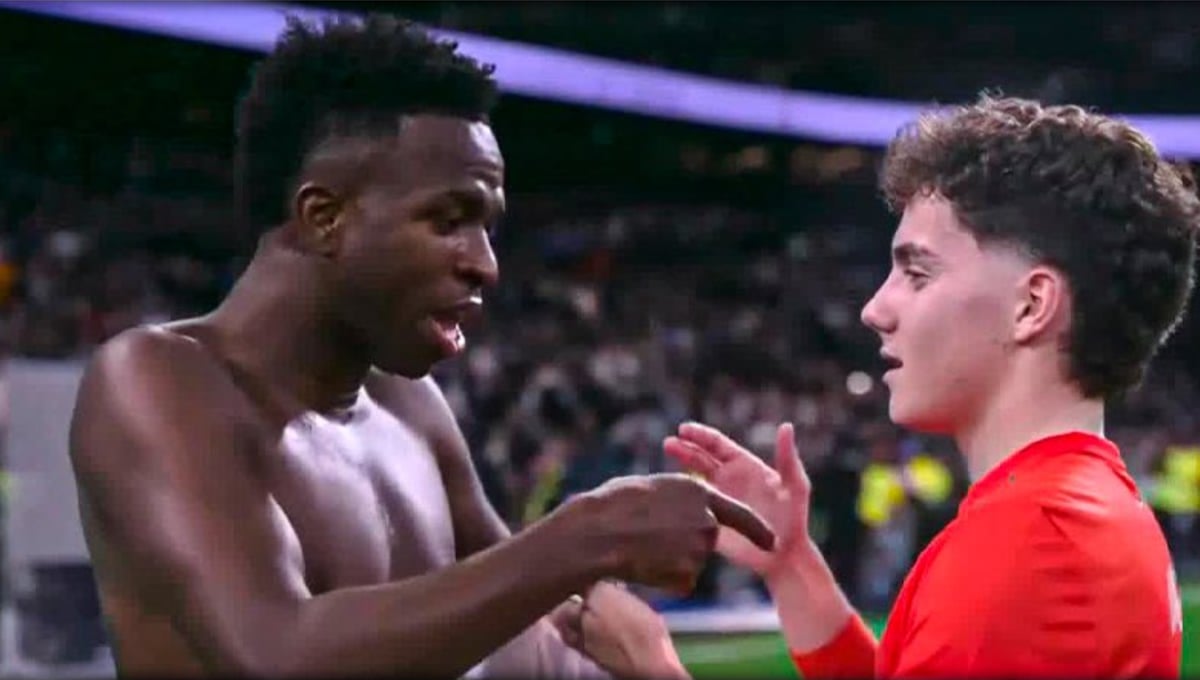 La afición estalla contra Dani Díaz por pedirle la camiseta a Vinicius pero era por un motivo familiar: "Tampoco vayamos a matar al chaval ahora"