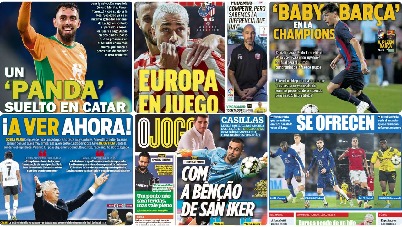 Panda suelto, nueva 'Kamada', fichajes de enero, castigo a Ancelotti, adiós Champions... las portadas del martes  